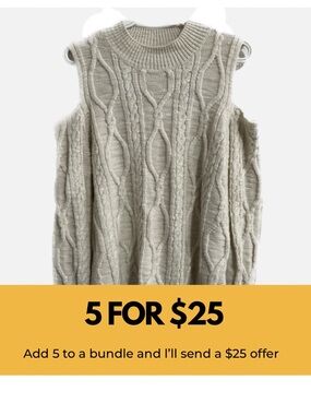 Dex cold shoulder cable knit sweater.
